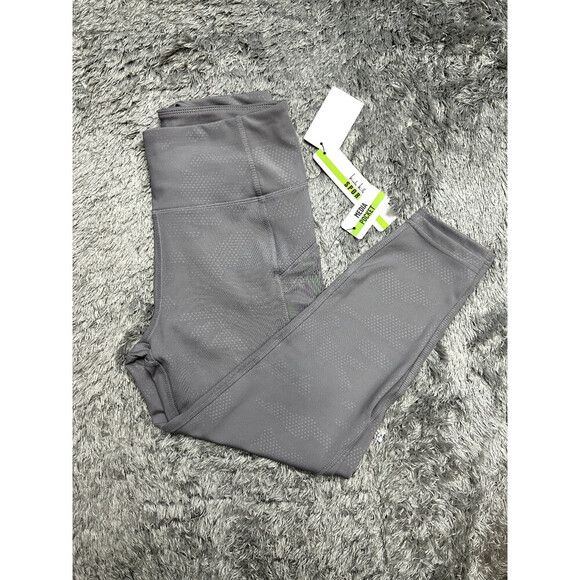 Nicole Miller Sport Women's Capri Leggings In Light Gray Print Size L - Picture 2 of 7
